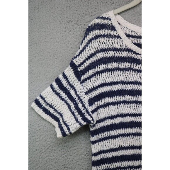 Soft Surroundings Short Sleeve Open Knit Tunic Top-Size Medium-Semi-Sheer - Picture 5 of 9